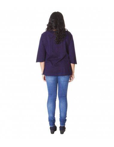 t-shirt-donna-taglie forti-blu