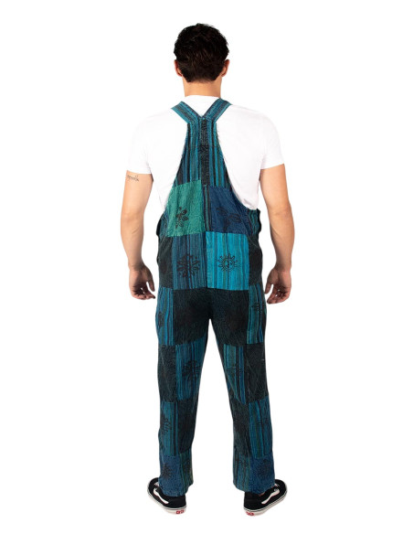 Tuta unisex patchwork realizzata in cotone fatto a mano