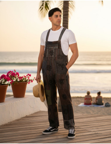 Unisex Patchwork-Overall aus handgefertigter...
