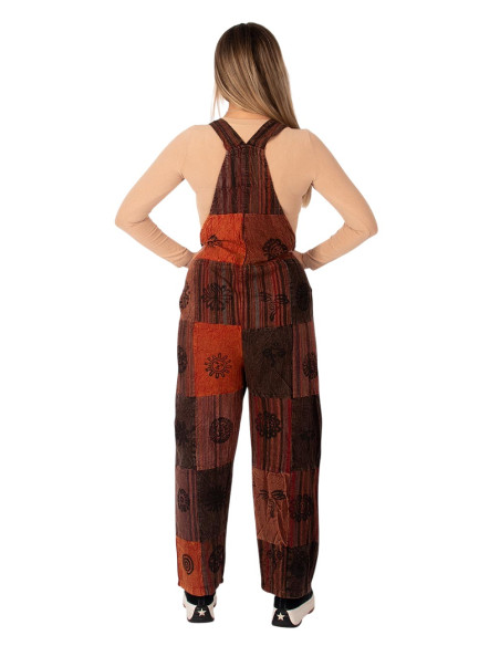 Unisex-Patchwork-Jumpsuit aus handgefertigter Baumwolle – im indischen Ethno-Stil