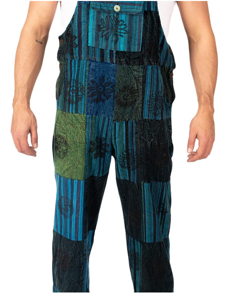 Tuta unisex patchwork in cotone – Viola o Azzurro