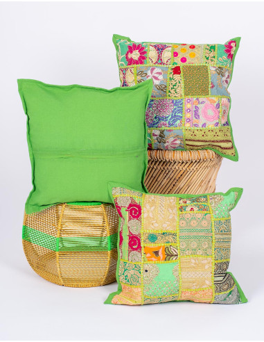 Copricuscino Kimago Green fatto a mano 40x40 cm...