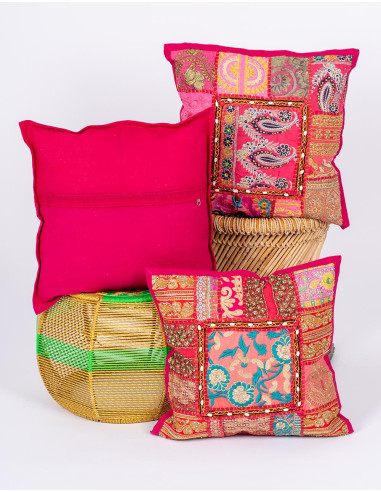 Pink cushion cover, ethnic decoration and...