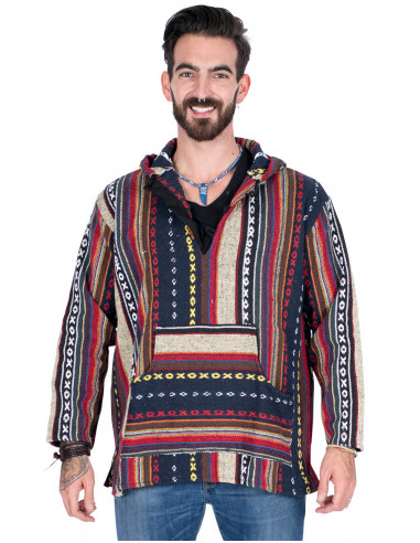 Moletom unissex boho feito à mão em algodão –...