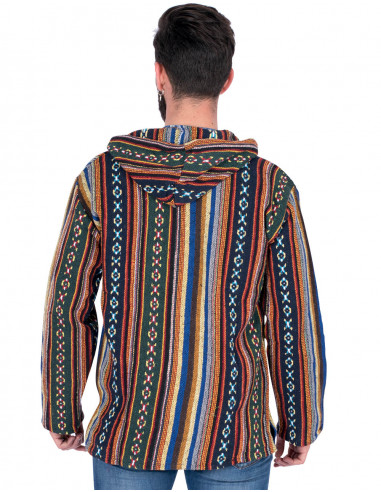 Unisex boho sweatshirt made of handmade cotton...