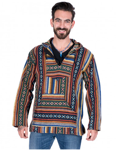 Unisex boho sweatshirt made of handmade cotton...