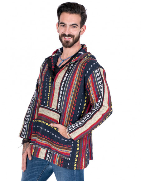 Moletom unissex boho feito à mão em algodão – moda étnica indiana