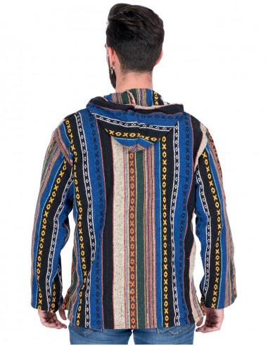 Sweat-shirt bohème unisexe en coton fait main –...