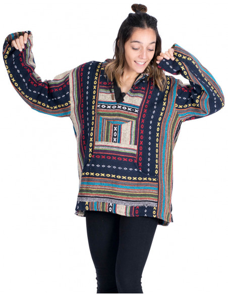 Felpa boho unisex realizzata in cotone fatto a mano – ispirazione indiana