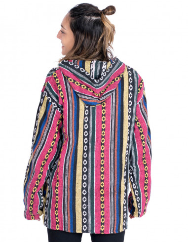 Moletom unissex boho feito à mão em algodão –...
