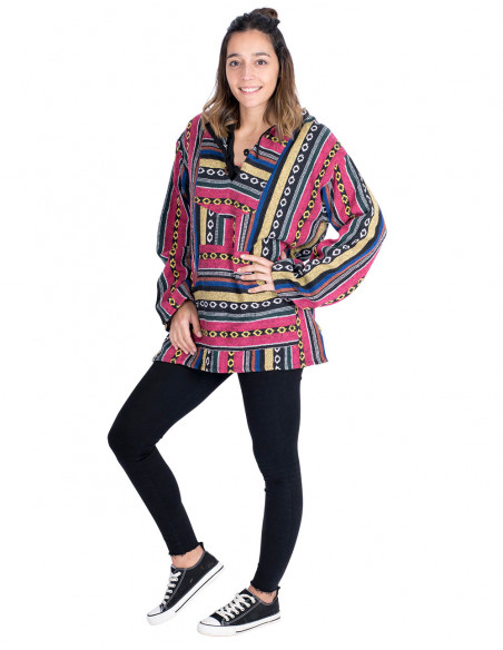 Sweat-shirt bohème unisexe en coton fait main – inspiration indienne