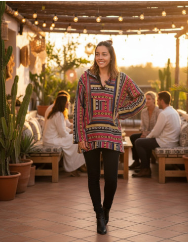 Felpa boho unisex realizzata in cotone fatto a...