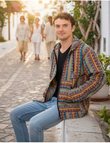Unisex hippie jacket made of handmade cotton – Authentic boho style