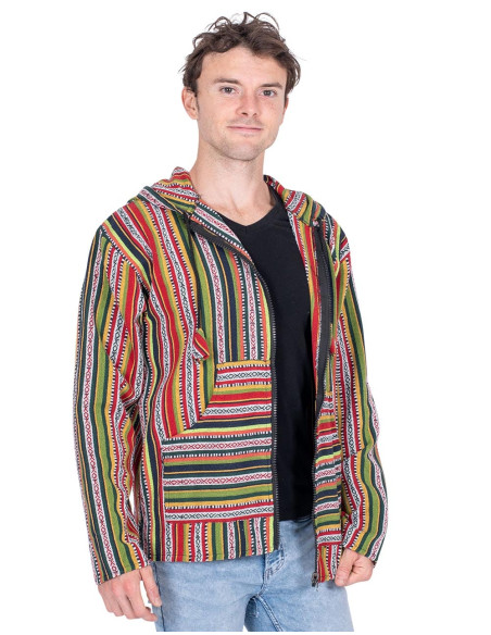 Unisex-Hippiejacke aus handgefertigter Baumwolle – authentischer Boho-Stil