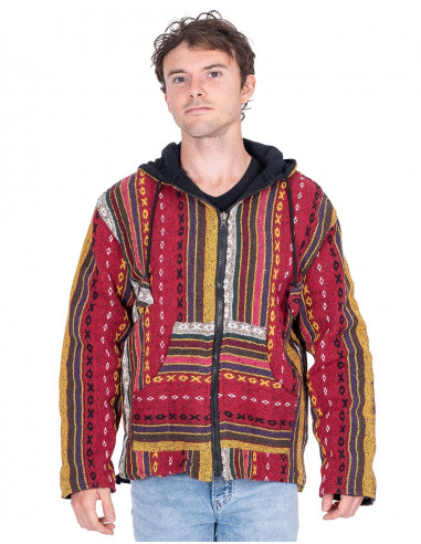 Unisex-Hippiejacke mit Fleecefutter –...