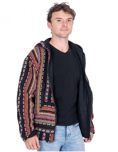 Unisex hippie jacket with fleece lining –...