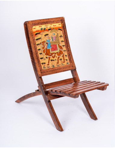 Authentic Indian Handcrafted Folding Wooden Chair