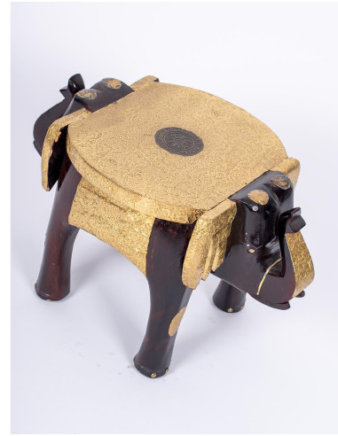 Handcrafted bench with double elephant head