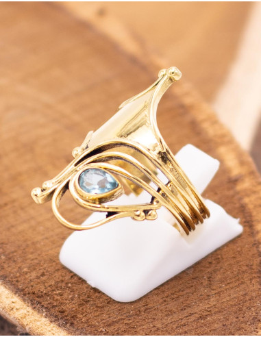 Bague artisanale avec pierre minérale – Or ou...