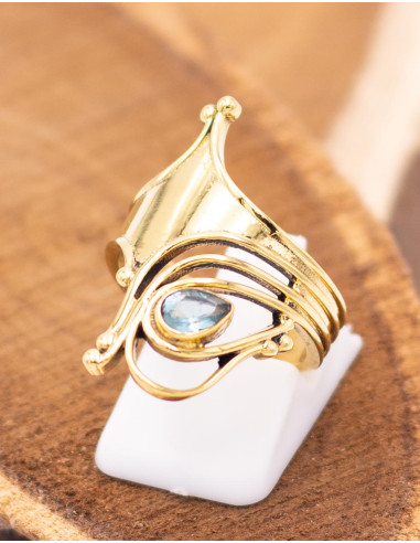 Bague artisanale avec pierre minérale – Or ou...