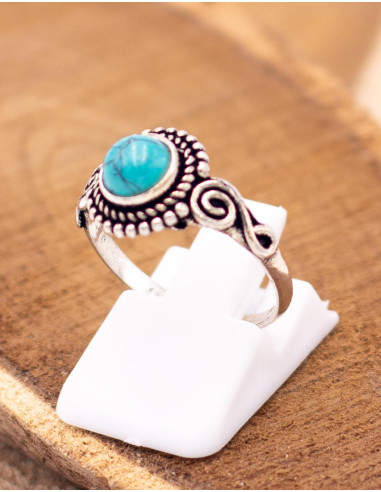 Handmade silver ring with mineral stone
