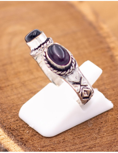 anillo-plateado-abierto-piedras-naturales-india 2