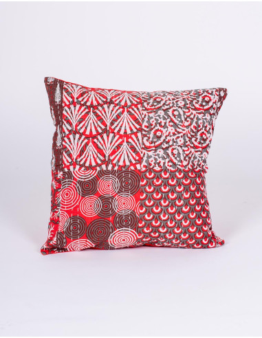 Burgundy and white cushion cover – Handmade...