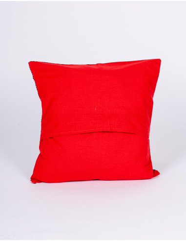 Housse de coussin bordeaux et blanche –...