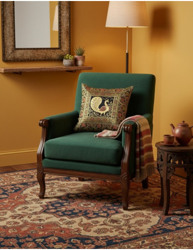 Fodera per cuscino nera con motivo a uccellino...