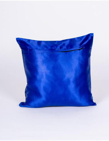 Housse de coussin bleue à motifs d'éléphants –...