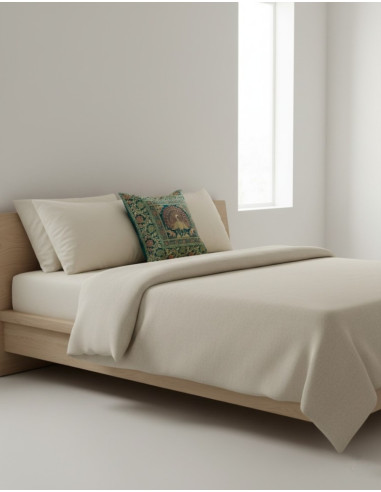 Capa de almofada verde com pavão – decoração...