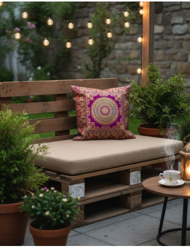 Housse de coussin violette...