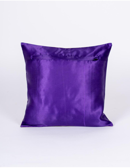 Housse de coussin violette à motif circulaire décoratif – Style bohème ethnique