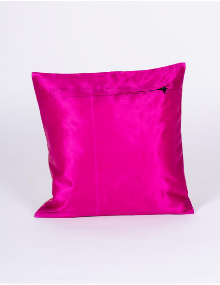 Fodera per cuscino rosa con decorazioni di uccellini – Design etnico fatto a mano