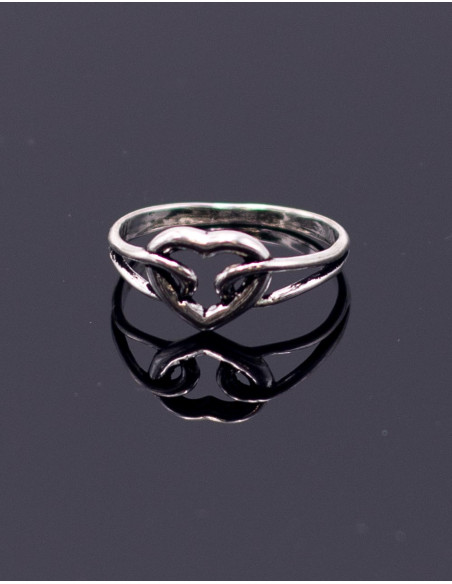 Silver Ring with Carved Heart – Indian Handmade Jewelry