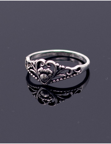 Bague en argent avec cœur sculpté – Bijou...