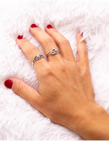 Anello in argento con cuore intagliato –...