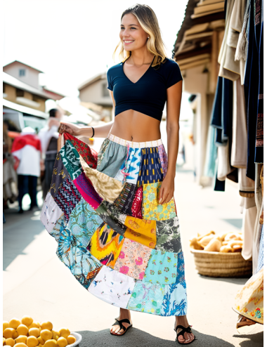 Langer Patchwork-Rock aus...