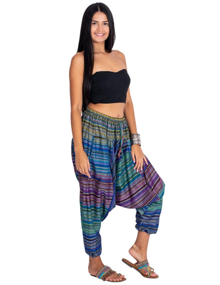Pantaloni afghani unisex multicolore – Stile etnico indiano boho