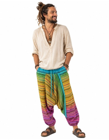 Calças afegãs unissex multicoloridas – estilo...