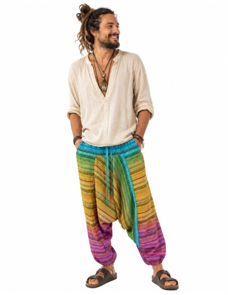 Unisex Multicolor Afghan Pants – Indian Ethnic Boho Style