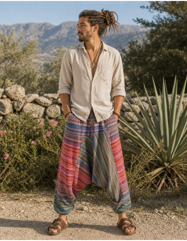 Pantaloni afghani unisex multicolore – Stile...