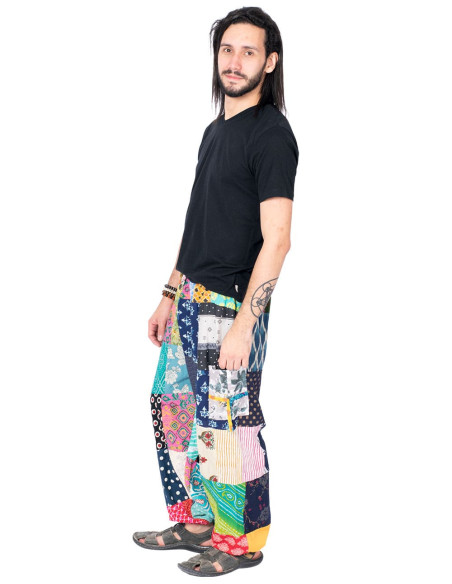 Indian Patchwork Harem Pants – Unisex Handmade Cotton