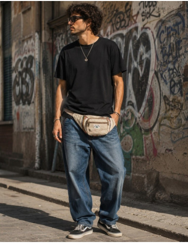 Indian Handmade Hemp Waist Bag – Unisex Ethnic...