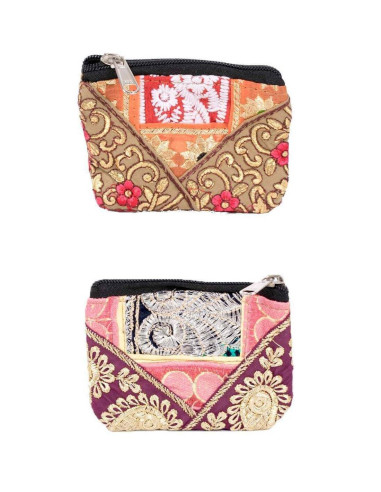 Porta-moedas artesanal indiano em patchwork –...