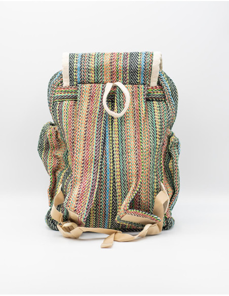 Zaino unisex Kimago : autentico artigianato indiano in canapa, multifunzionale e regolabile.