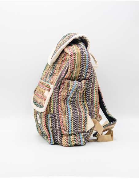Kimago Unisex-Rucksack: Authentische indische Hanf-Handwerkskunst, multifunktional und verstellbar