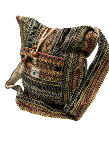 Hippie-Hanf-Schultertasche: Authentische...
