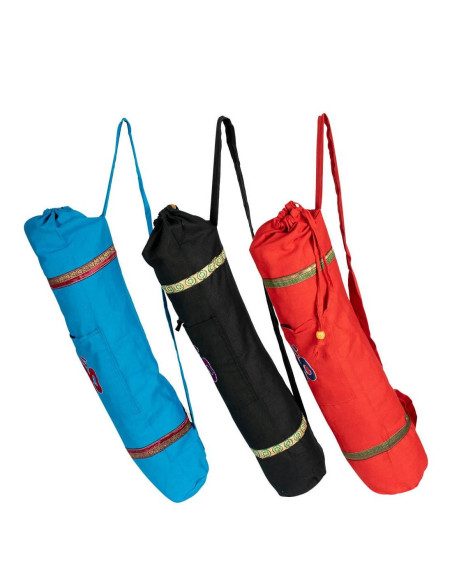 Bolsa para tapete de ioga com símbolo Om – feita à mão em algodão.