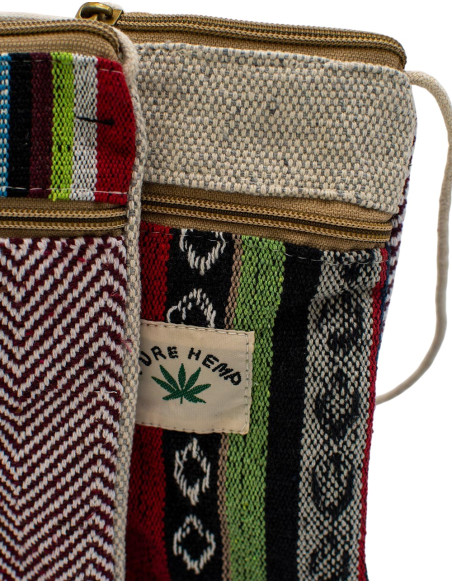 Petit sac bandoulière en chanvre pour téléphone portable – Style ethnique bohème